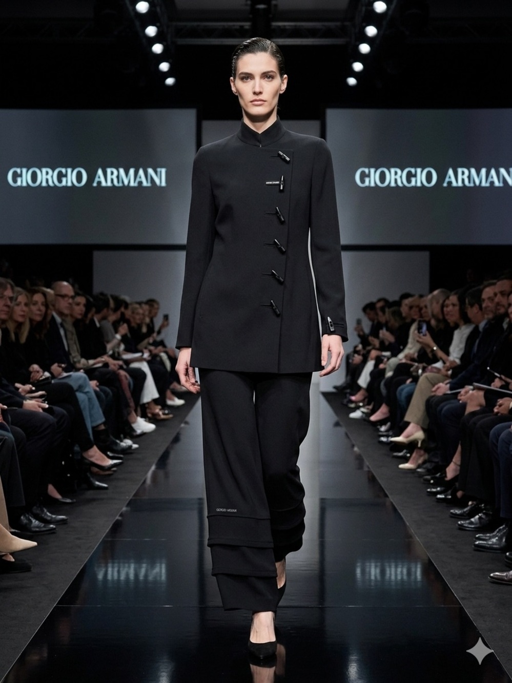 Giorgio Armani Women's Black Tailored Suits and Straight leg pant suit set
